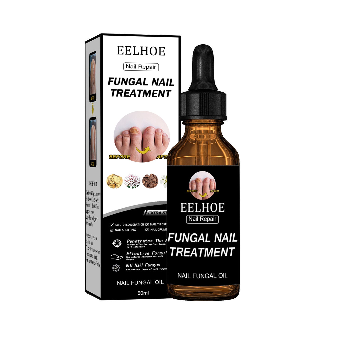 EELHOE Nail Repair Solution, Thickening And Brightening Nails Removing Gray Nail Repair Nourishing Nail Care Solution