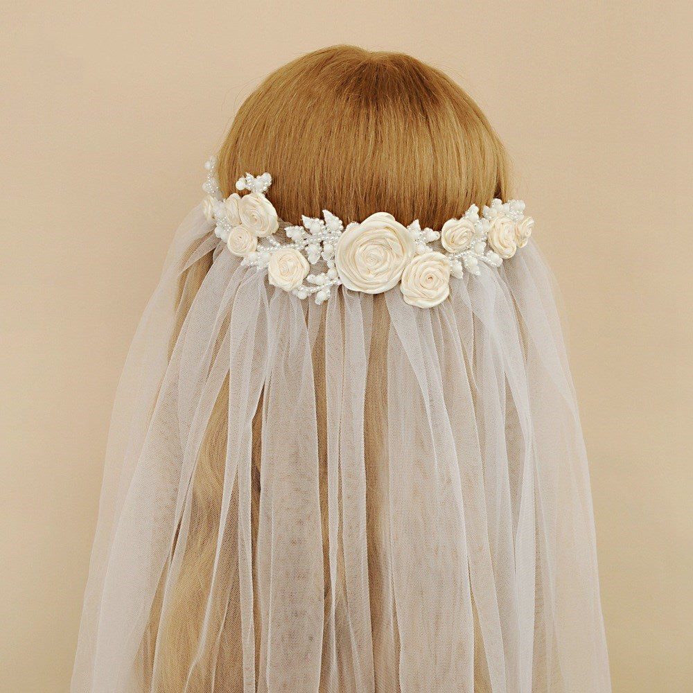 Bridal Veil Double-layer Wedding Veil Flower Veil