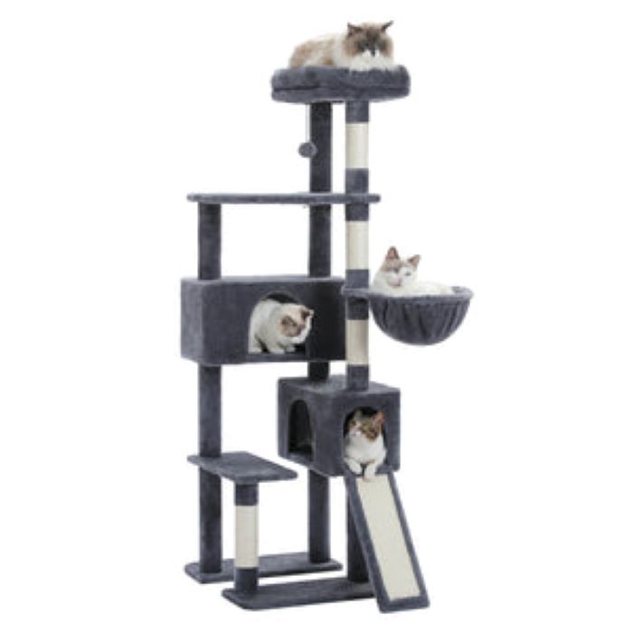 60.62 Inches Multi-Level Cat Tree Cat Tower For Indoor Cats With Sisal-Covered Scratching Post, Cozy Cat Condo, Padded Top Perch For Indoor Cats