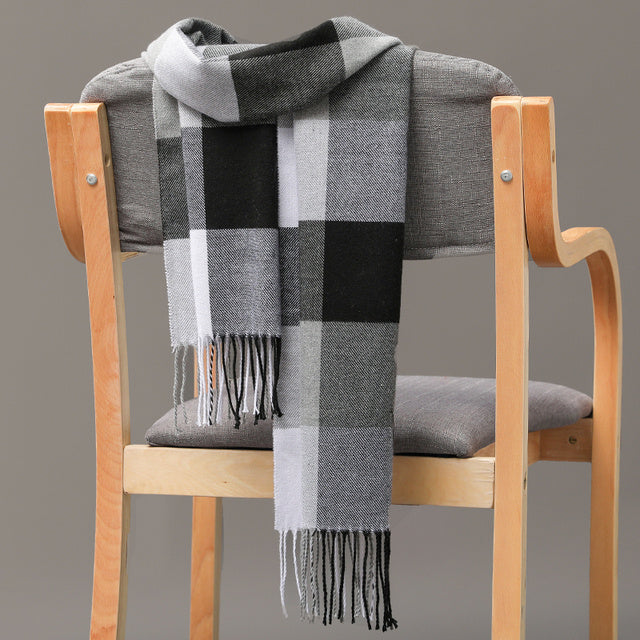 Mens And Girls Neckwear Cashmere Check Childrens Scarf