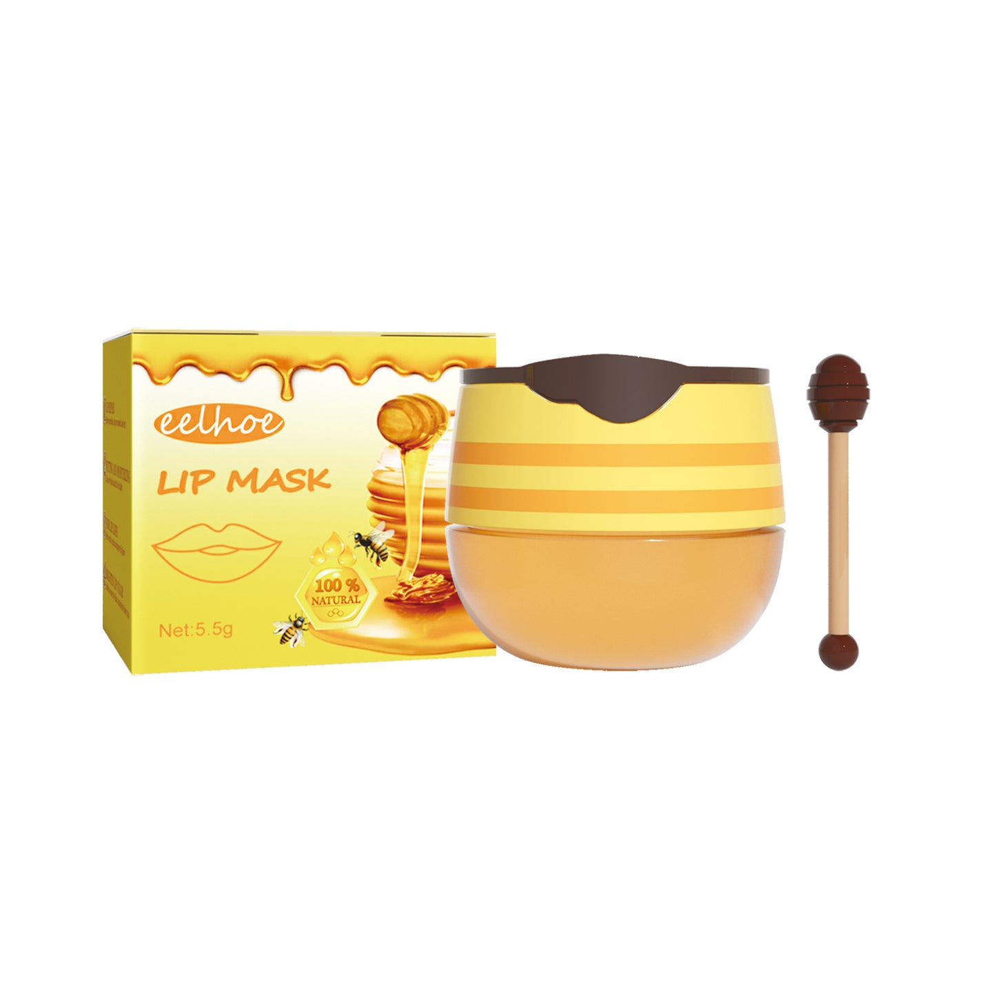 EELHOE Honey Lip Mask Moisturizing Exfoliating Lip Care Bee Lipstick