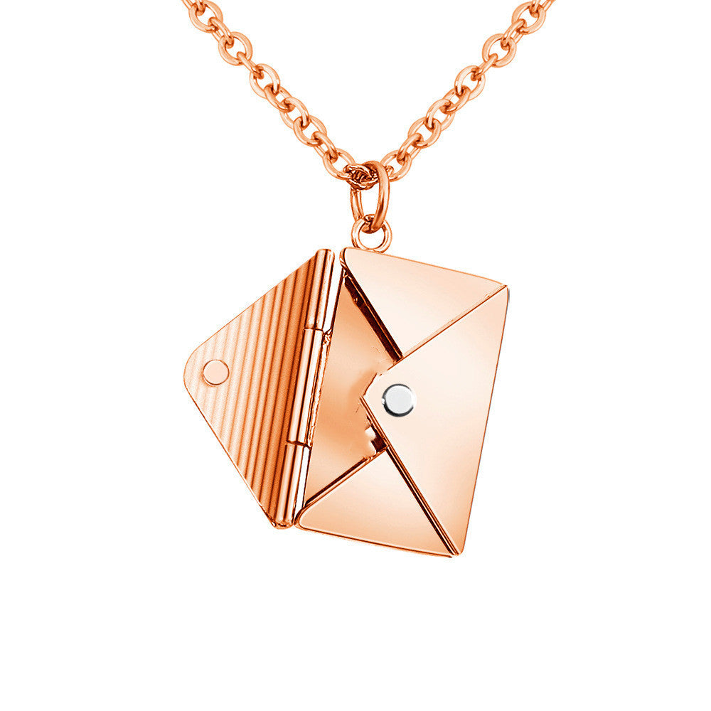 Fashion Jewelry Envelop Necklace Women Lover Letter Pendant Best Gifts For Girlfriend