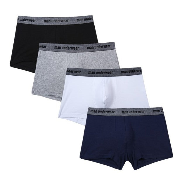 4pcs Boxer Mens Cotton Underpants