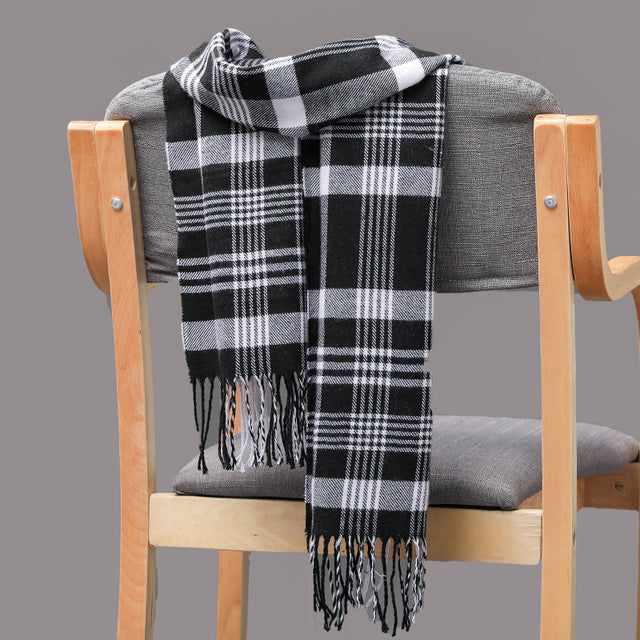 Mens And Girls Neckwear Cashmere Check Childrens Scarf