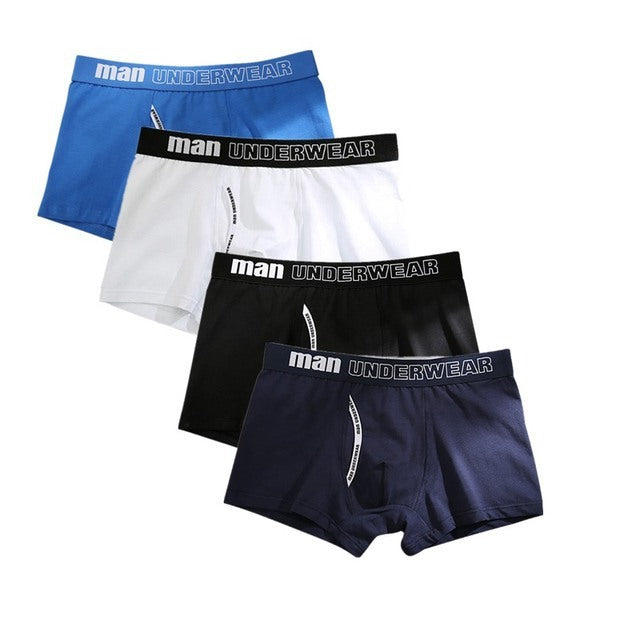 4pcs Boxer Mens Cotton Underpants