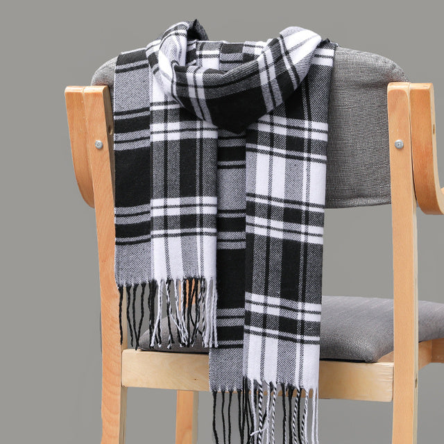 Mens And Girls Neckwear Cashmere Check Childrens Scarf