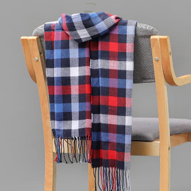 Mens And Girls Neckwear Cashmere Check Childrens Scarf