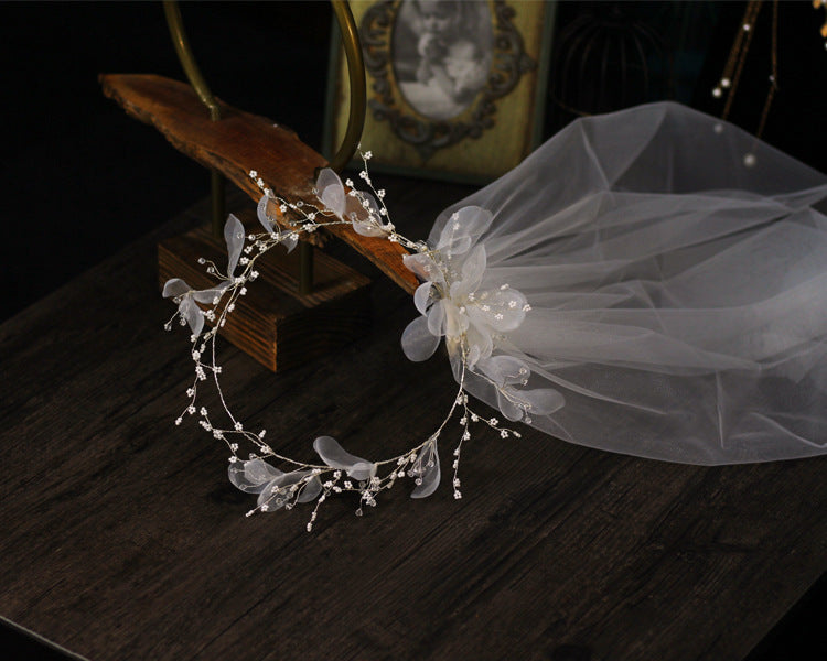 Bridal wreath veil wedding dress accessories