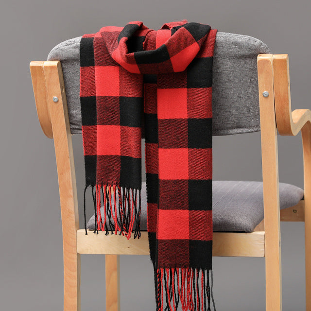 Mens And Girls Neckwear Cashmere Check Childrens Scarf