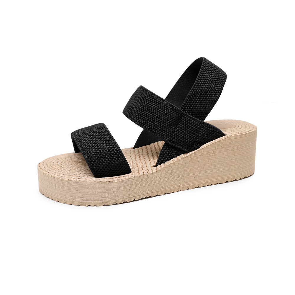 Women's New Fashion Cross Strap Ins Trendy Thick Sole Roman Shoes