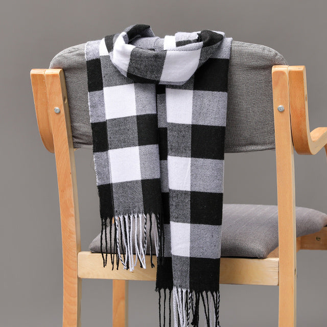 Mens And Girls Neckwear Cashmere Check Childrens Scarf