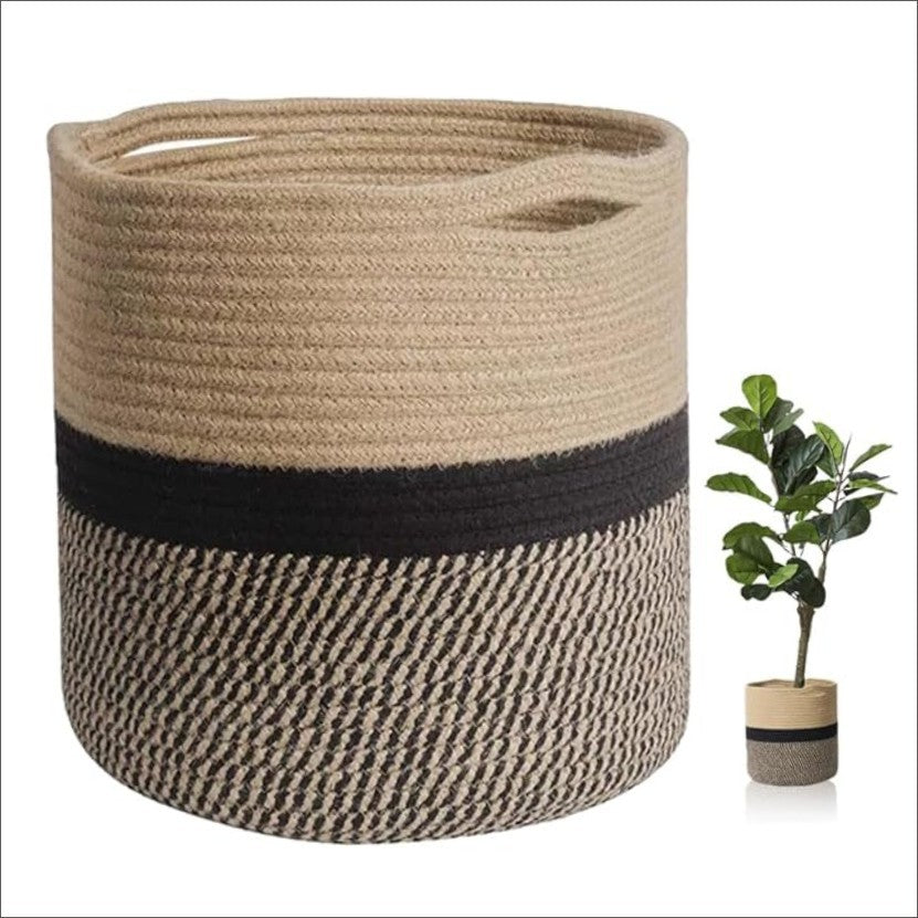 Cotton Rope Storage Basket Hamper Large Basket Wicker Laundry Baskets Laundry Woven Basket Woven Storage Basket Cotton Woven Toy Basket Desktop Picnic Basket Office