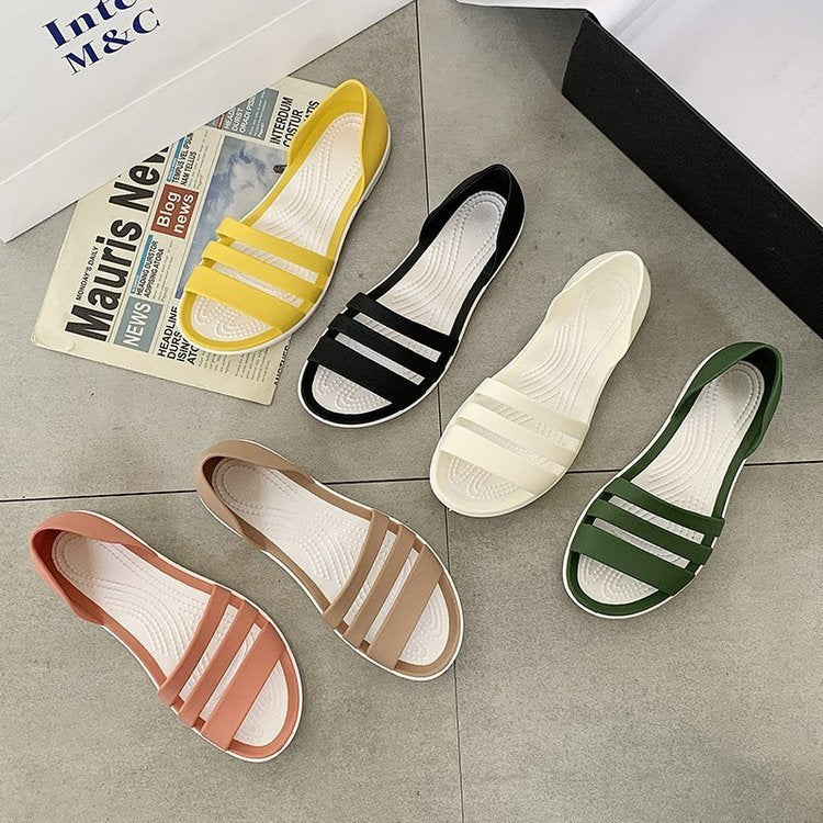 Sandals Fashion Open-toed Low-heel Student Flat Roman Shoes