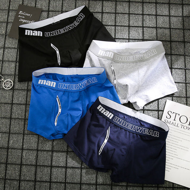 4pcs Boxer Mens Cotton Underpants