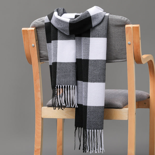 Mens And Girls Neckwear Cashmere Check Childrens Scarf