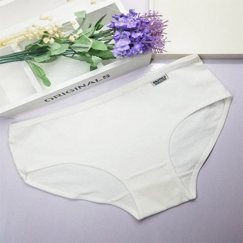 Girl Student Female Gray, White And Black Solid Color Underwear