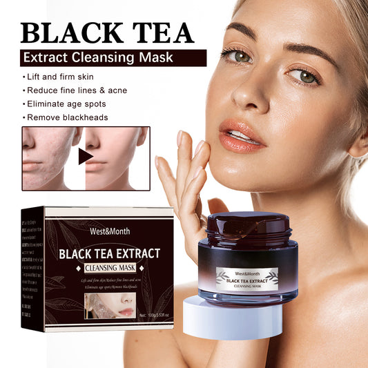 West&Month Black Tea Mask For Deep Cleansing, Refining Pores, Brightening Complexion, And Rejuvenating The Skin, A Type Of Application Mask